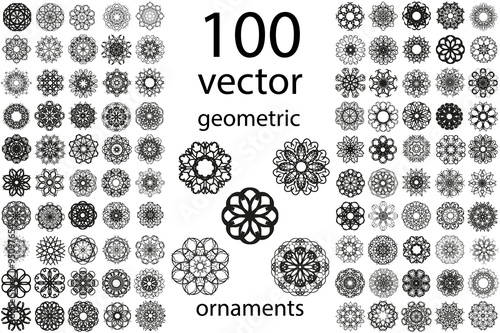Cuadros en Lienzo 100 Set abstract geometric mandala round ornament