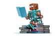 © kirill_makarov - Retro robot reading a book. Isolated. Contains clipping path