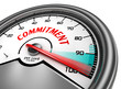 total commitment symbol concept with meter