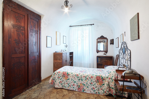 Old Single Bedroom In Ancient Italian House Buy This