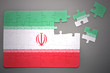 puzzle with the national flag of iran