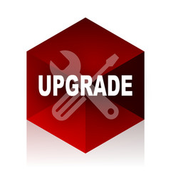 Aufkleber - upgrade red cube 3d modern design icon on white background