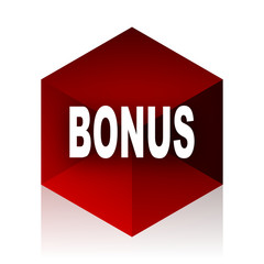 Aufkleber - bonus red cube 3d modern design icon on white background