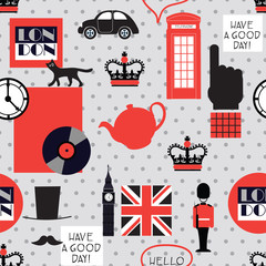 retro british seamless pattern