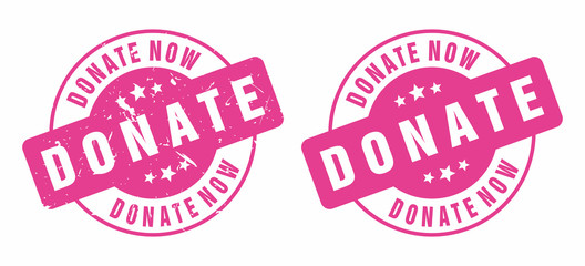 Sticker - Vector Donate Now Rubber Stamp