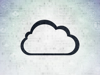 Wall Mural - Cloud computing concept: Cloud on Digital Paper background