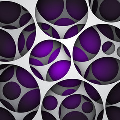 Wall Mural - 3d vector abstract background, paper layered illustration with cut out circles  