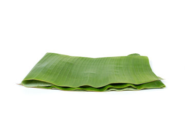 Banana leaf fold on white background