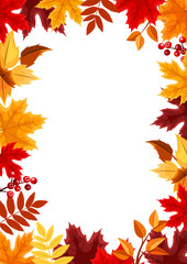 Wall Mural - vector background with colorful autumn leaves.