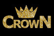 Vector illustration - Crown gold text
