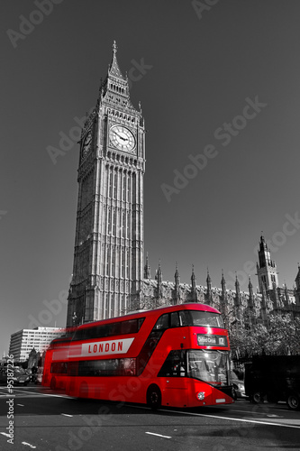 Naklejka na drzwi London Bus