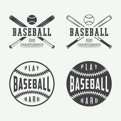 Wall Mural - Vintage baseball logos, emblems, badges and design elements. 