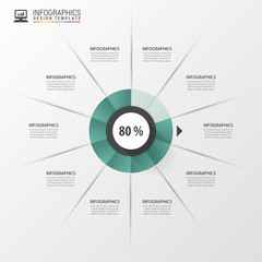 Wall Mural - Infographic circle with percent. Modern design template. Vector illustration