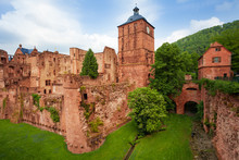 Heidelberg Castle Fragment View During Daytime