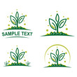 Plant Grow on Fertile Soil Logo Template Set