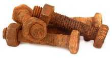 Rusty Bolts With Nuts