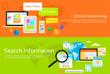 Wall Mural - online advertising search information banner set