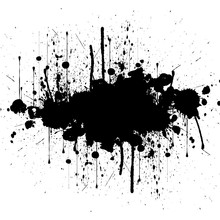 Vector Splatter Black Color Background. Illustration Design.