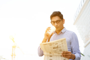 Poster - Businessman morning breakfast