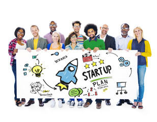 Sticker - Start Up Business Launch Success People Banner Concept