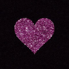 Wall Mural - sparkling heart shape of sequins
