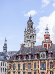 Wall Mural - LILLE, FRANCE, on AUGUST 28, 2015. Architectural details of typical buildings in historical part of the city