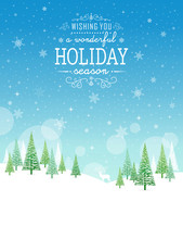 Christmas Winter Frame - Illustration. Vector Illustration Of Christmas Winter Background. Christmas Card Nature - Empty Portrait.