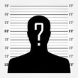 © Atstock Productions - Man silhouette with question mark in mugshot or police lineup background