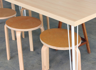 Wall Mural - Empty Chair and Table Set ,Cafe restaurant