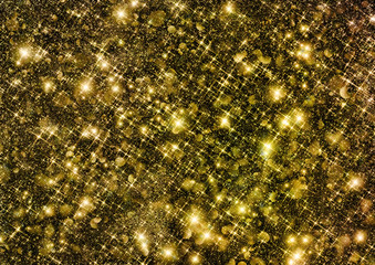 Wall Mural - Golden glittering space shine
