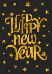 Poster - happy new year greeting card template