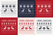 christmas winter pattern print set for jersey or t-shirt. Pixel deers and christmas trees.