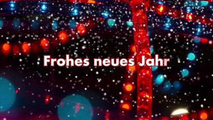 Sticker - Frohes neues Jahr - verschneite Lichter