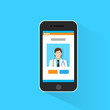 © mast3r - Medical Doctor Smart Phone Application Flat Vector