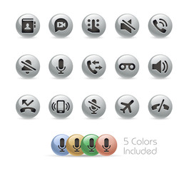Wall Mural - web and mobile icons 1 // metal round series - vector file includes 5 color versions.