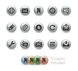 Wall Mural - web and mobile icons 9 // metal round series - vector file includes 5 color versions.