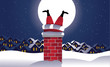 Santa Claus stuck in the chimney background. EPS 10 vector, grouped for easy editing. No open shapes or paths.