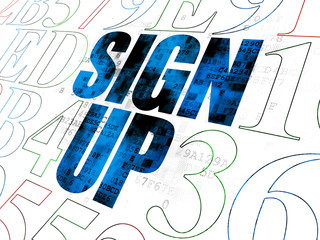 Web development concept: Sign Up on Digital background