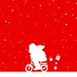 Weihnachtsmann auf Moped