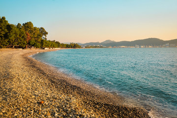 Poster - Sea landscape with the image of Bar district, Montenegro