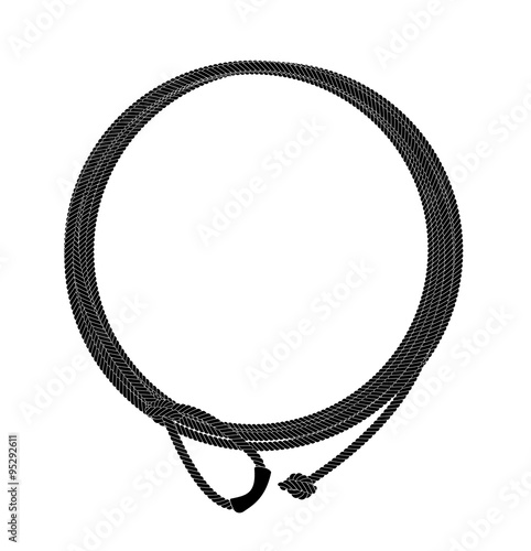Fotomural Wild west lasso rope circle frame. Black