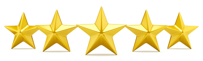 Wall Mural - five star rating - shiny golden stars