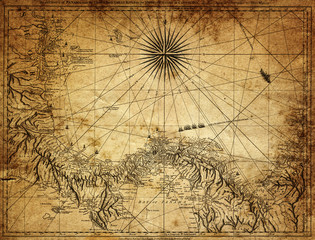 Fototapete - vintage map of the Panama