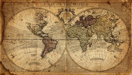 Fototapete - vintage map of the world