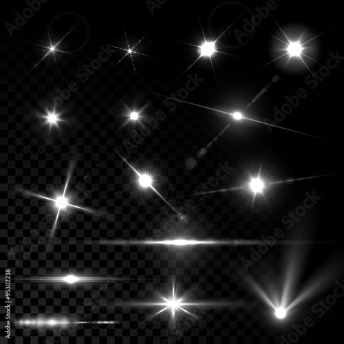 Fotografía Realistic vector glowing lens flare light effect