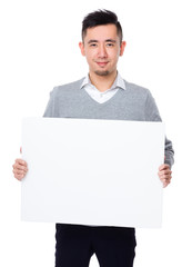 Canvas Print - Businessman showing the white banner