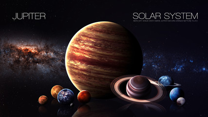  Jupiter - 5K resolution Infographic presents one of the solar system planet. This image elements furnished by NASA