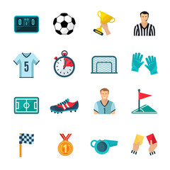 Wall Mural - Soccer Icons Set