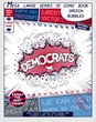 Democrats. Explosion in comic style with lettering and realistic puffs smoke. 3D vector pop art speech bubble