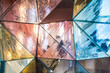 canvas print picture - Colorful geometric triangular metallic background texture